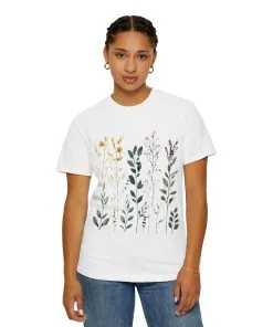 Floral Garden Unisex Garment-Dyed T-Shirt - Nature-Inspired Tee