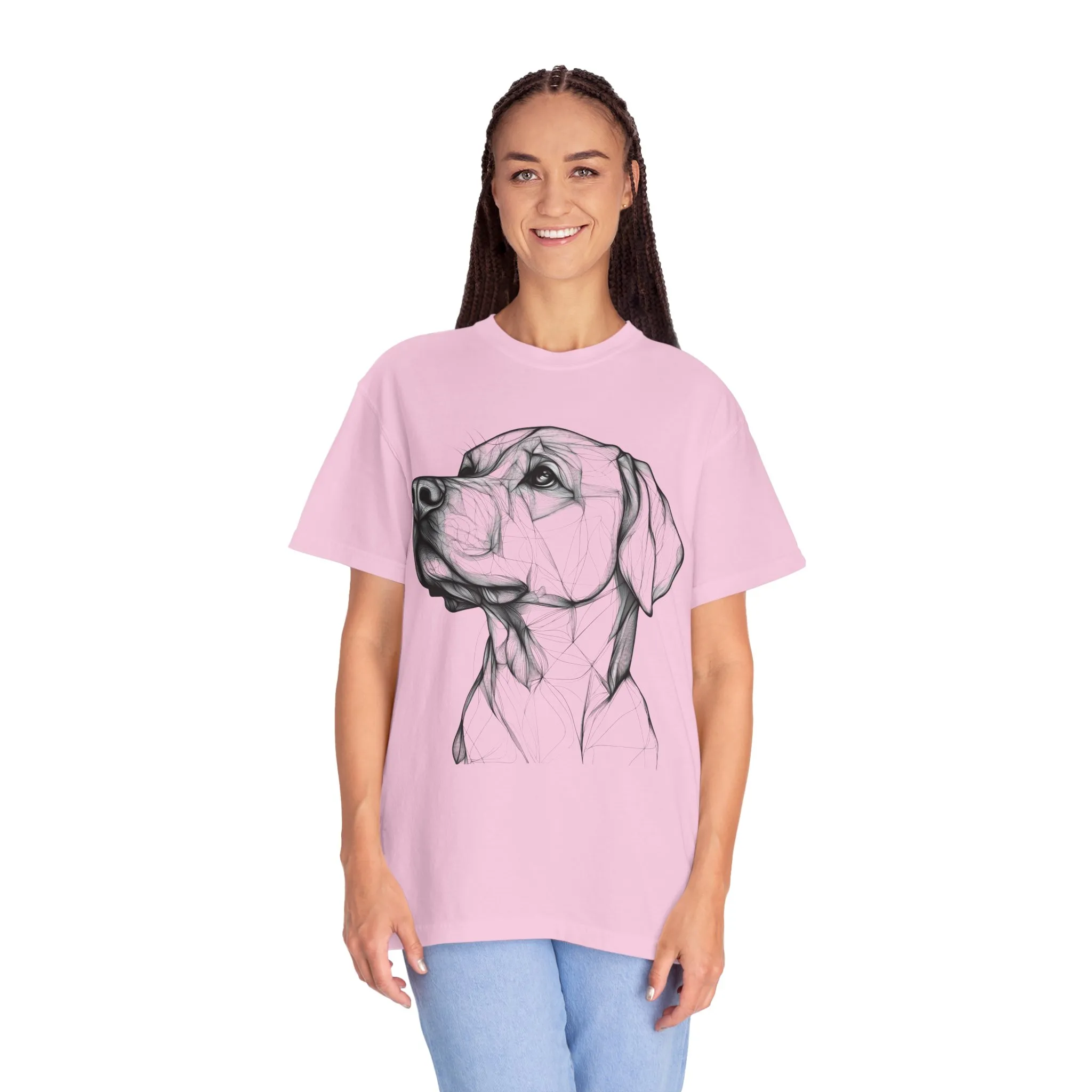 Stylish Dog Portrait Unisex Garment-Dyed T-Shirt - Image 24
