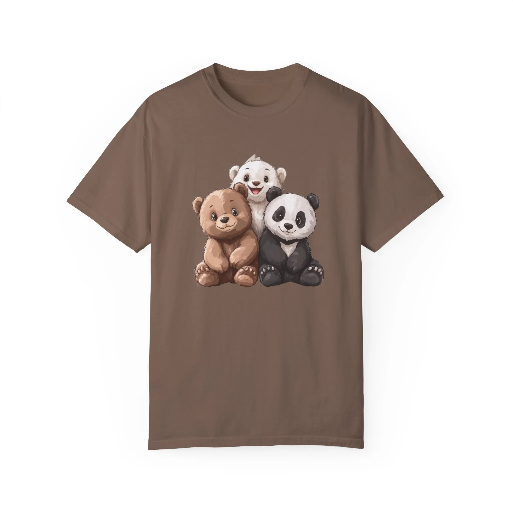 Adorable Bear and Panda Friends Unisex Garment-Dyed T-Shirt - Image 25
