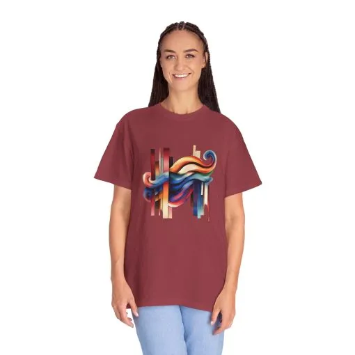 Colorful Abstract Art Unisex Garment-Dyed T-Shirt | Trendy Graphic Tee for Art Lovers - Image 40