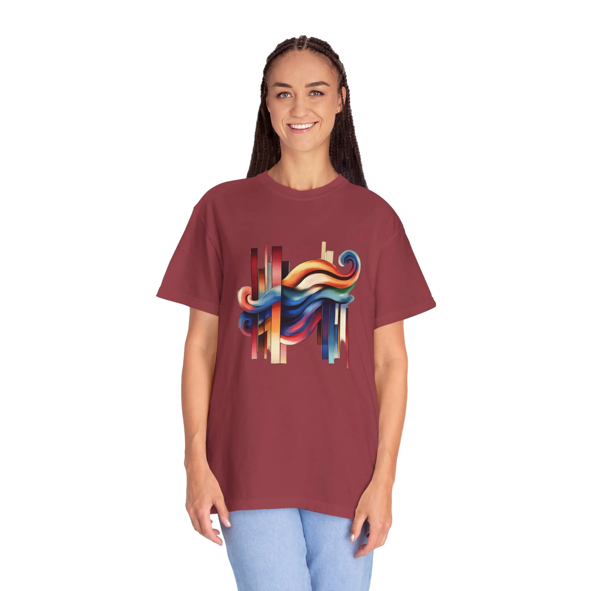Colorful Abstract Art Unisex Garment-Dyed T-Shirt | Trendy Graphic Tee for Art Lovers - Image 40
