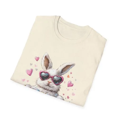 Cute Bunny Easter T-Shirt - Unisex Softstyle Tee with Colorful Egg Design - Image 23