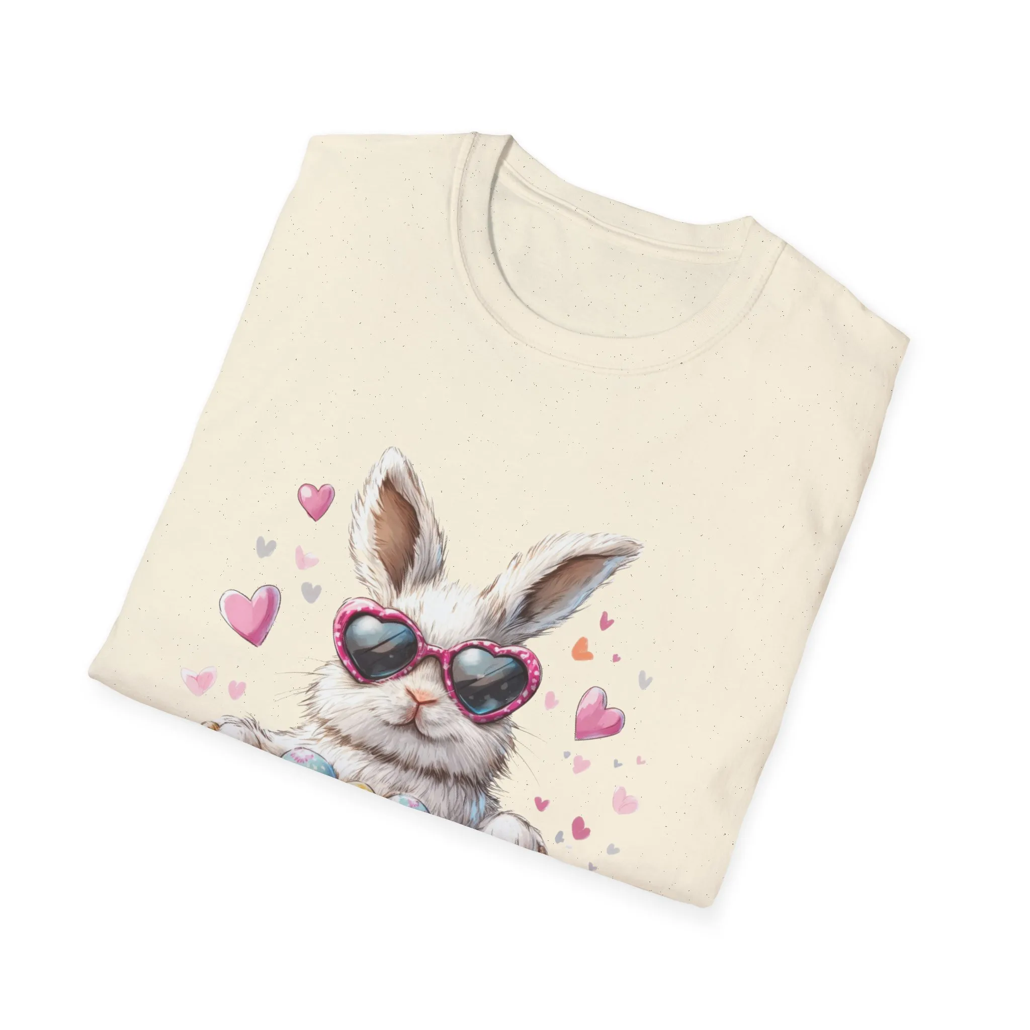 Cute Bunny Easter T-Shirt - Unisex Softstyle Tee with Colorful Egg Design - Image 23