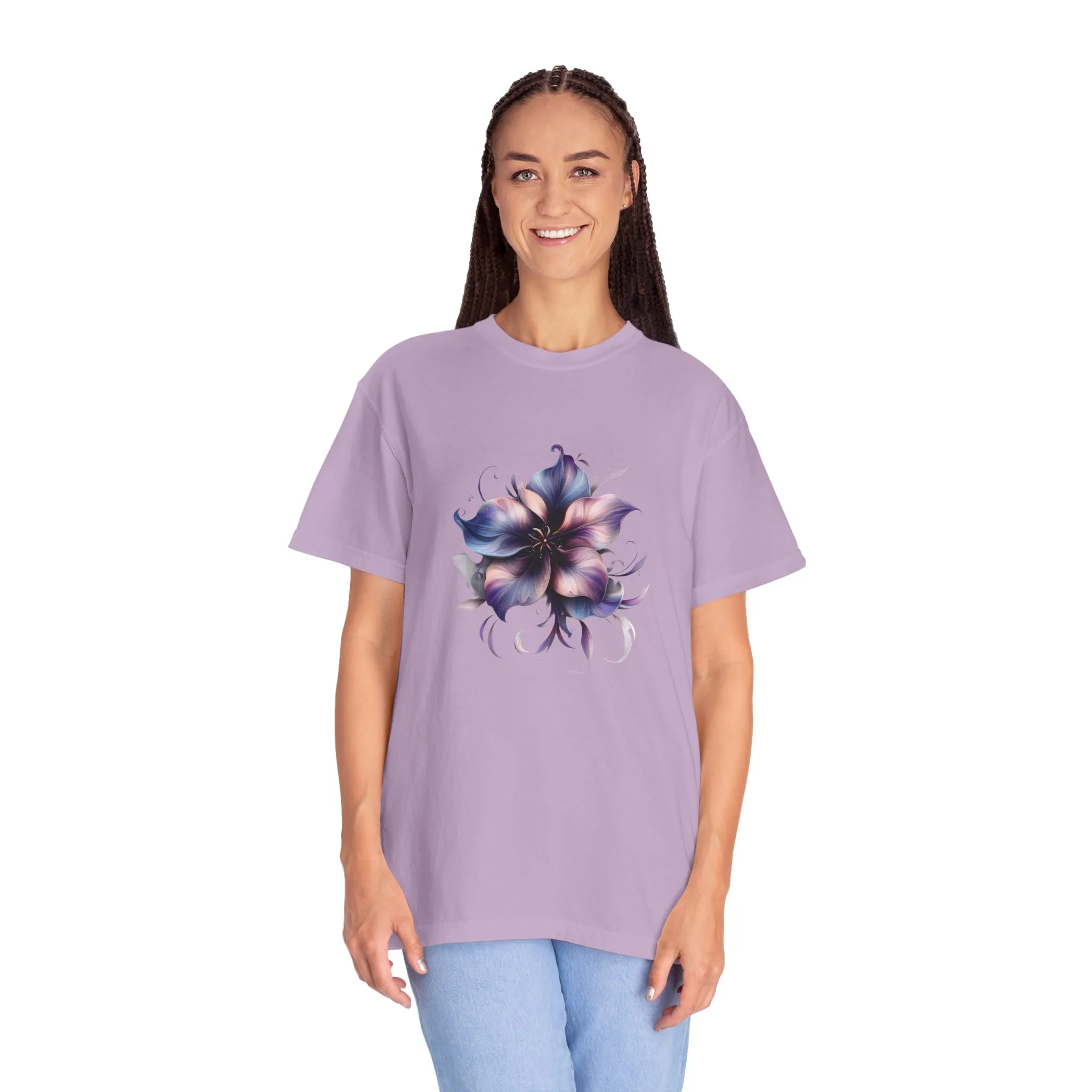 Floral Unisex Garment-Dyed T-Shirt - Vibrant Flower Design for Nature Lovers