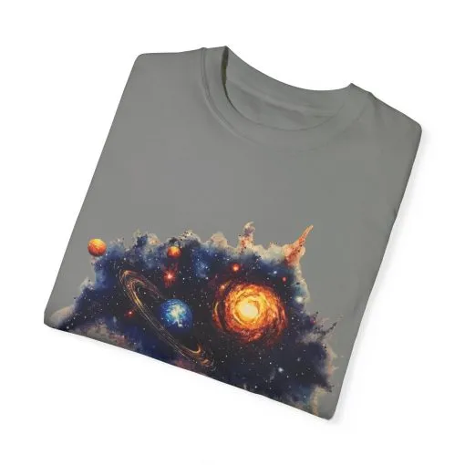 Cosmic Adventure Unisex Garment-Dyed T-Shirt - Space-Themed Graphic Tee - Image 18