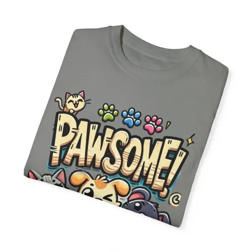 Pawsome Garment-Dyed T-Shirt for Animal Lovers - Image 46