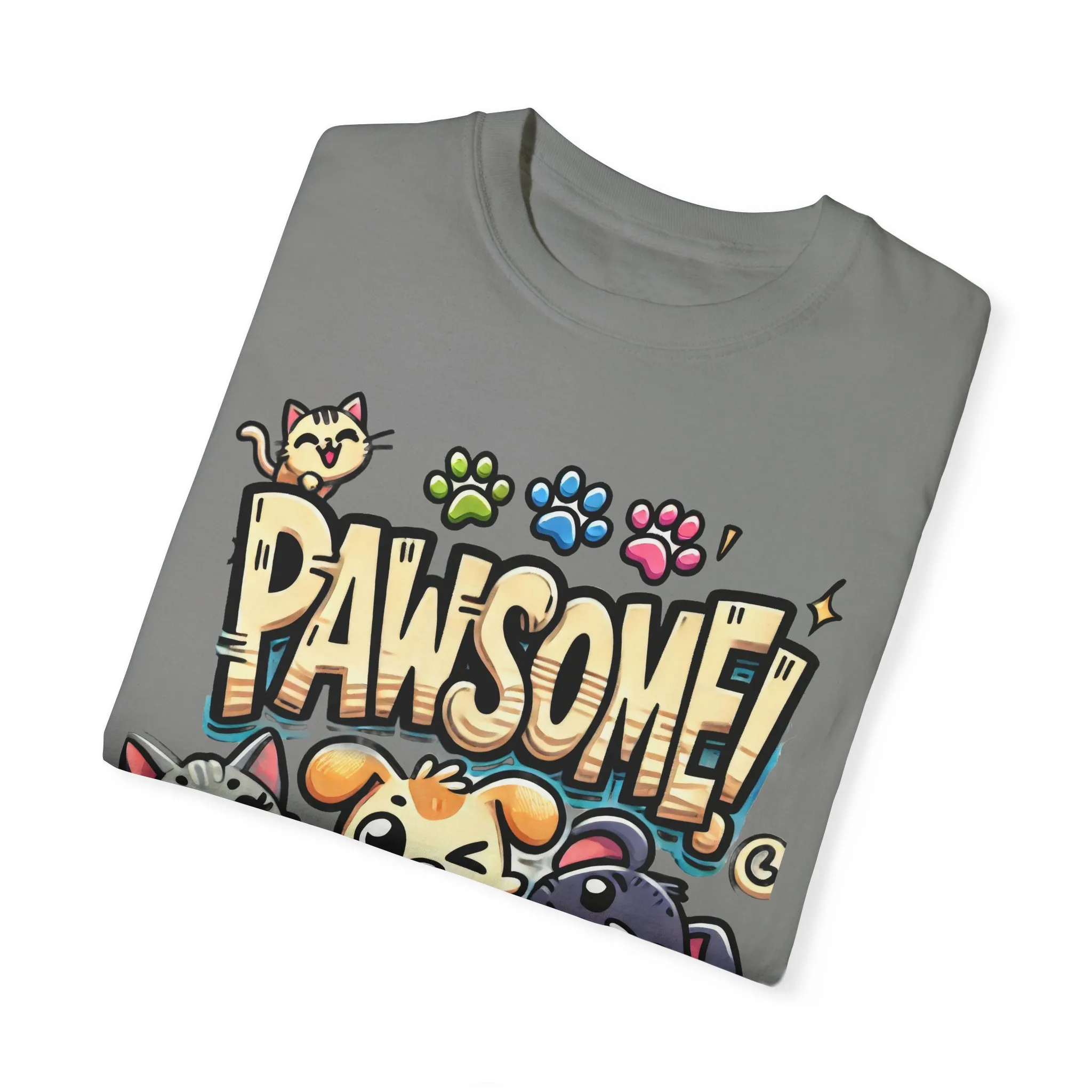 Pawsome Garment-Dyed T-Shirt for Animal Lovers - Image 46