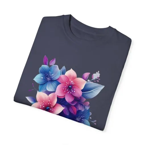 Floral Vibe Unisex Garment-Dyed T-Shirt | Comfortable, Stylish Tee for Nature Lovers - Image 25