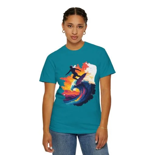 Surfing Sunset Unisex Garment-Dyed T-Shirt - Image 12