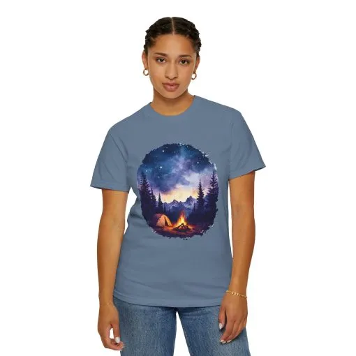 Campfire Night Sky Unisex Garment-Dyed T-Shirt - Image 12