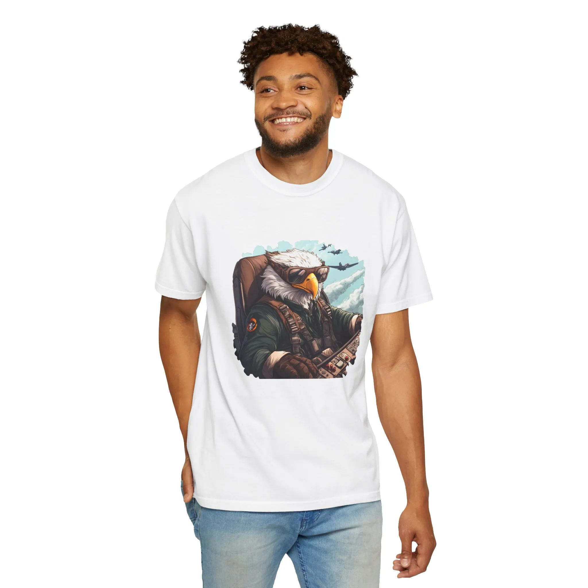 Pilot Eagle Unisex Garment-Dyed T-Shirt - Adventure Apparel for Aviation Enthusiasts - Image 8