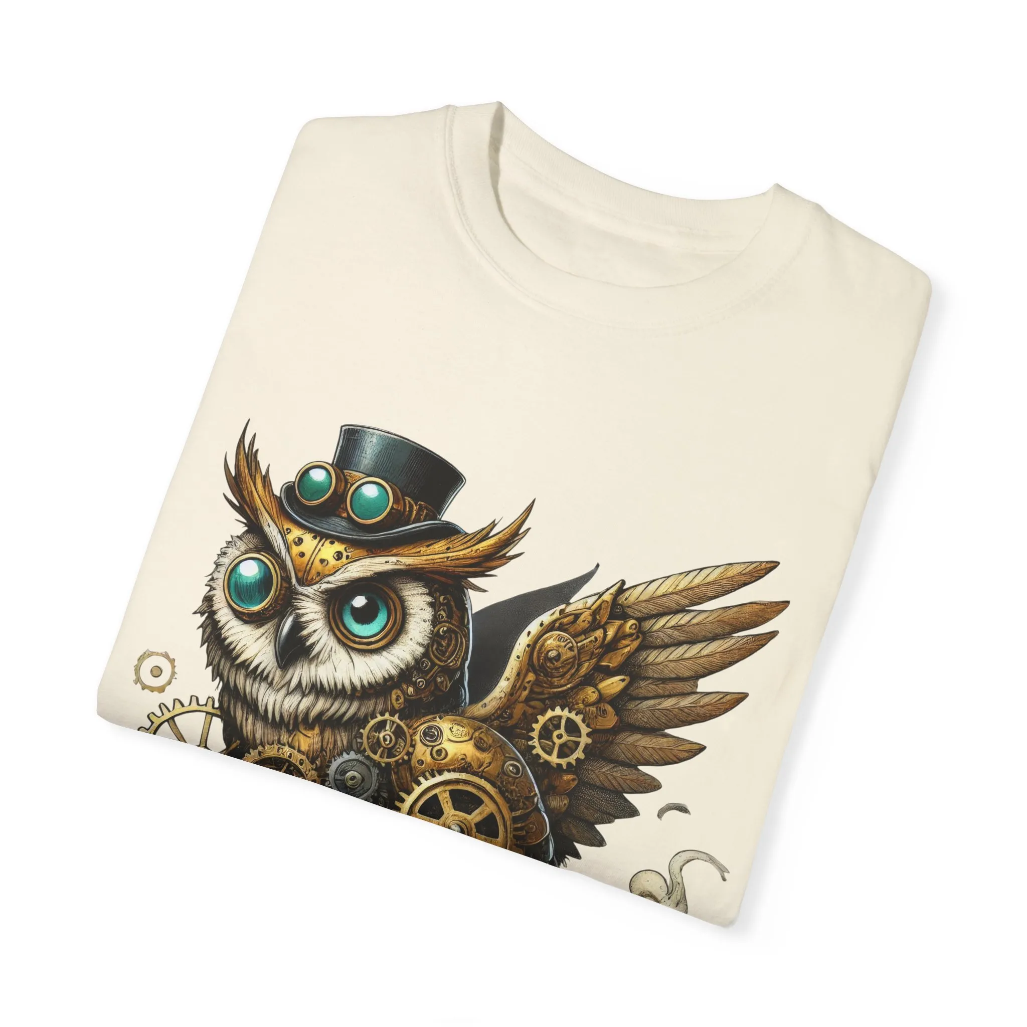 Steampunk Owl Unisex Garment-Dyed T-Shirt - Image 10
