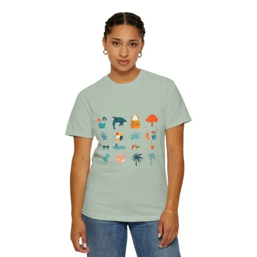 Tropical Vibes Unisex Garment-Dyed T-Shirt | Beach Life Design - Image 19