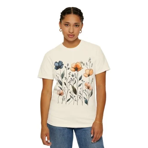 Floral Garden Unisex Garment-Dyed T-Shirt - Eco-Friendly Spring Wear - Image 7