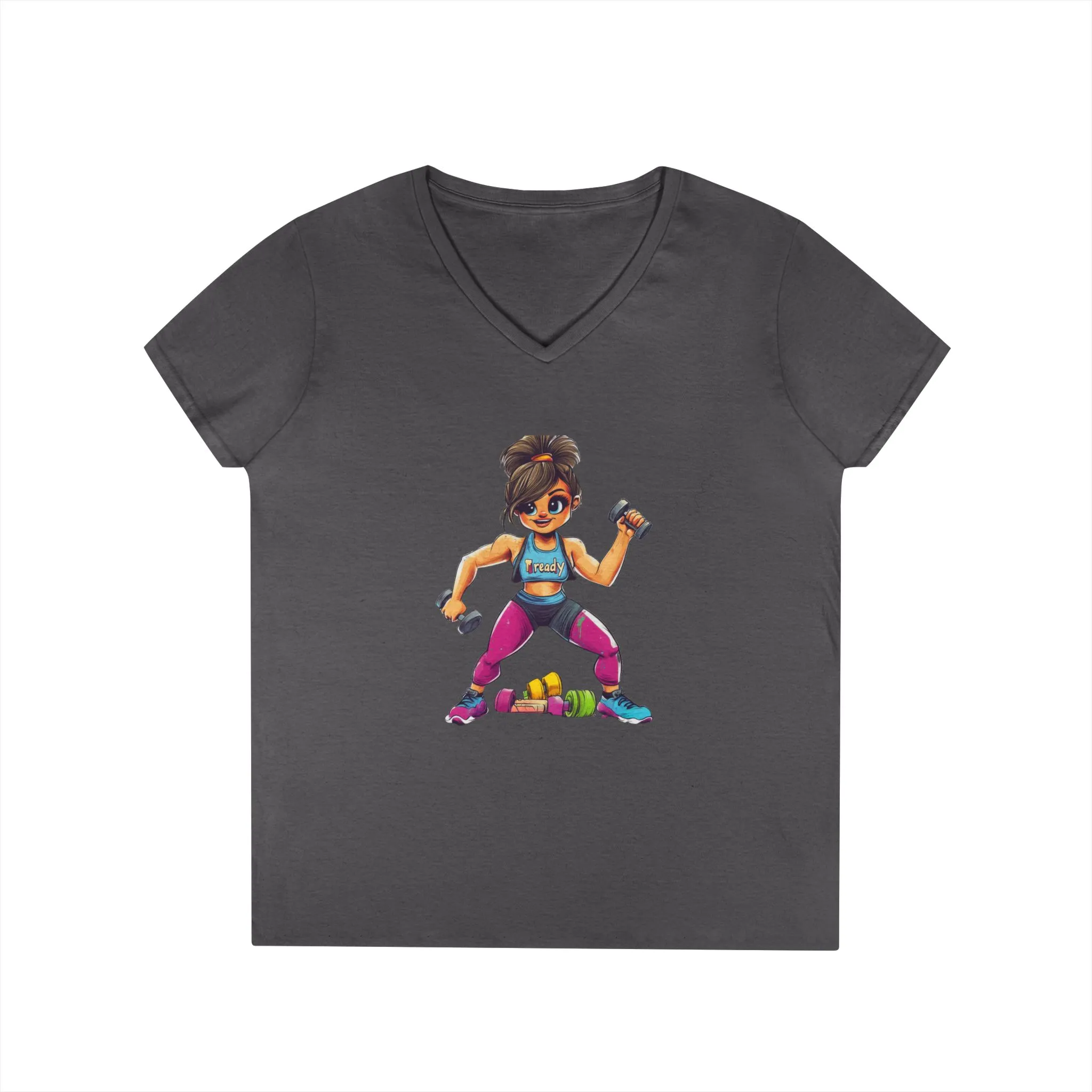 Empowered Fitness Ladies' V-Neck T-Shirt - Motivational Workout Tee - Image 9