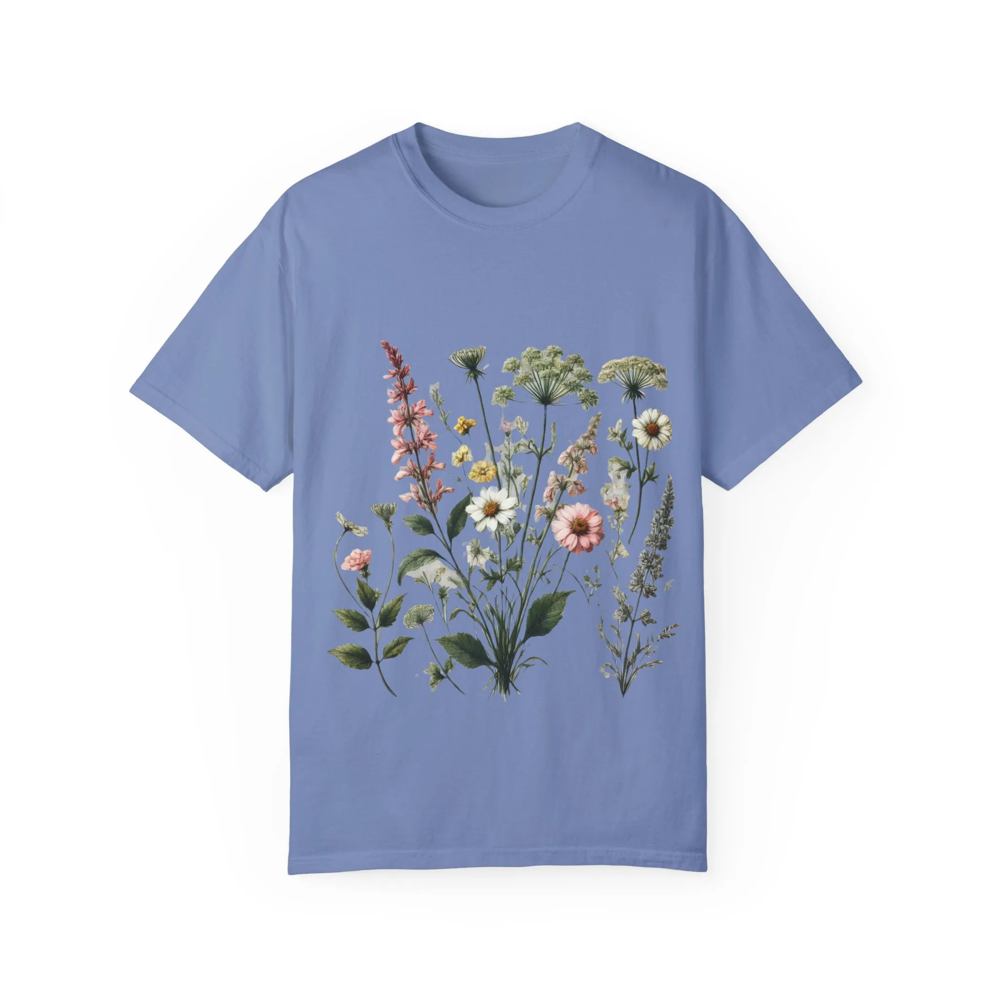 Botanical Print Unisex Garment-Dyed T-Shirt | Eco-Friendly Floral Tee for Nature Lovers - Image 21