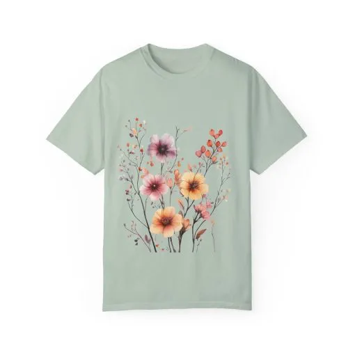 Floral Garden Unisex Garment-Dyed T-Shirt - Perfect for Spring and Casual Wear - Image 25