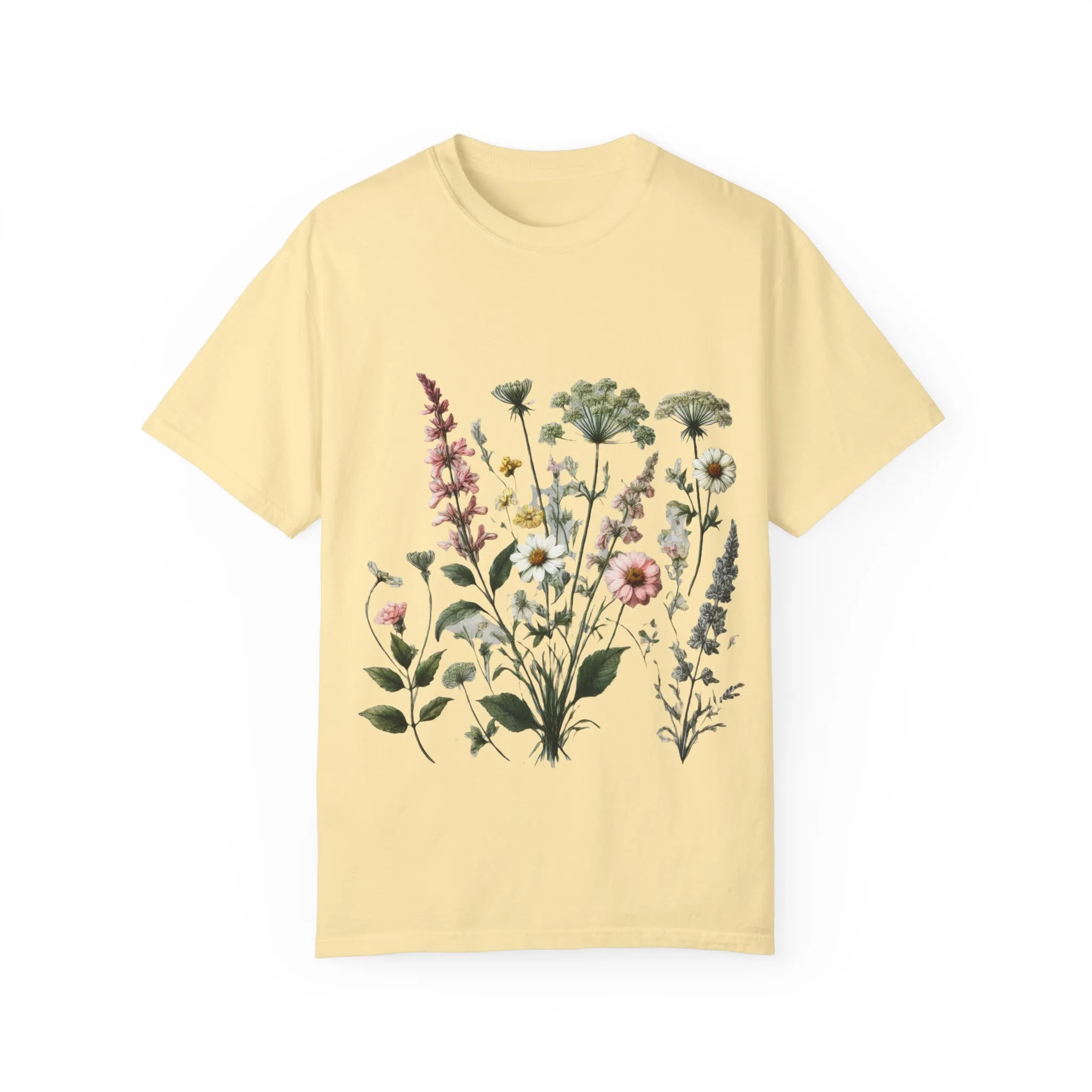 Botanical Print Unisex Garment-Dyed T-Shirt | Eco-Friendly Floral Tee for Nature Lovers - Image 9