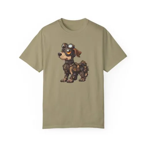 Steampunk Dog Unisex Garment-Dyed T-Shirt - Image 13