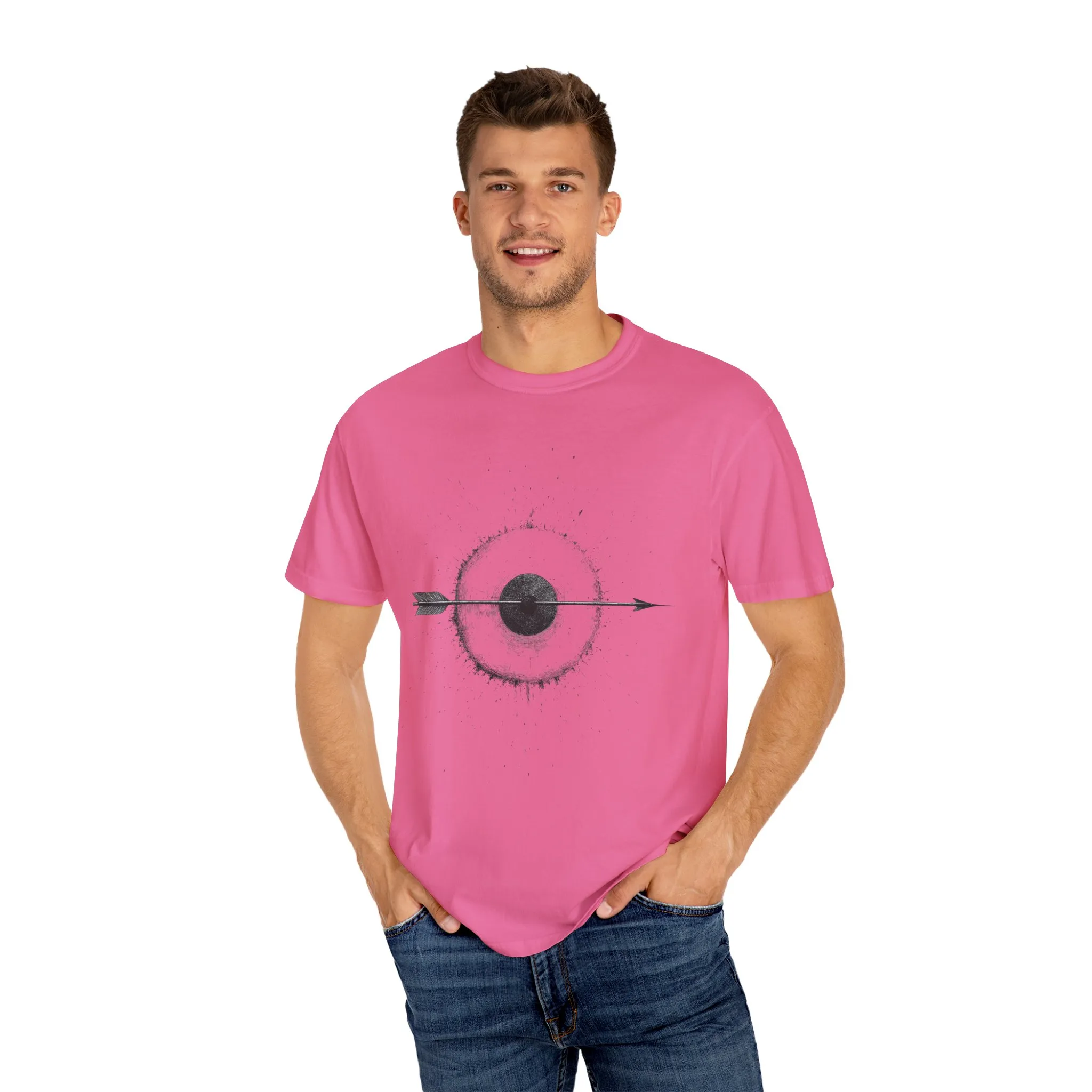 Unisex Garment-Dyed T-shirt with Unique Arrow and Target Design - Perfect for Casual Wear and Gifts - Image 52