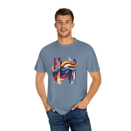 Colorful Abstract Art Unisex Garment-Dyed T-Shirt | Trendy Graphic Tee for Art Lovers - Image 15