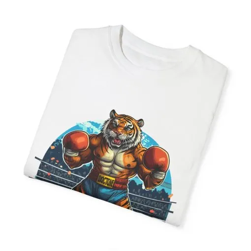 Boxing Tiger Unisex Garment-Dyed T-shirt | Sporty, Bold Graphic Tee for Animal Lovers - Image 6
