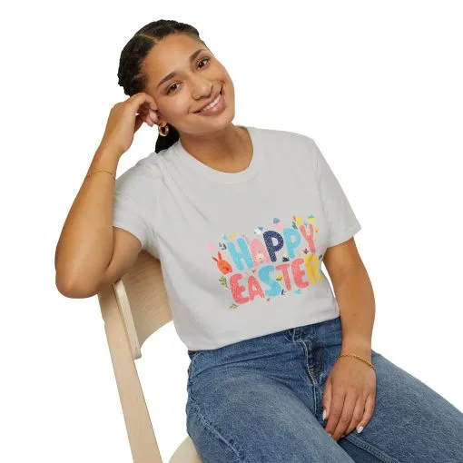 Happy Easter Unisex Softstyle T-Shirt - Vibrant Seasonal Tee for Spring Celebrations - Image 14