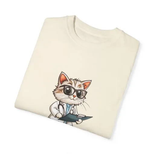 Funny Cat Doctor Unisex Garment-Dyed T-Shirt - Image 14