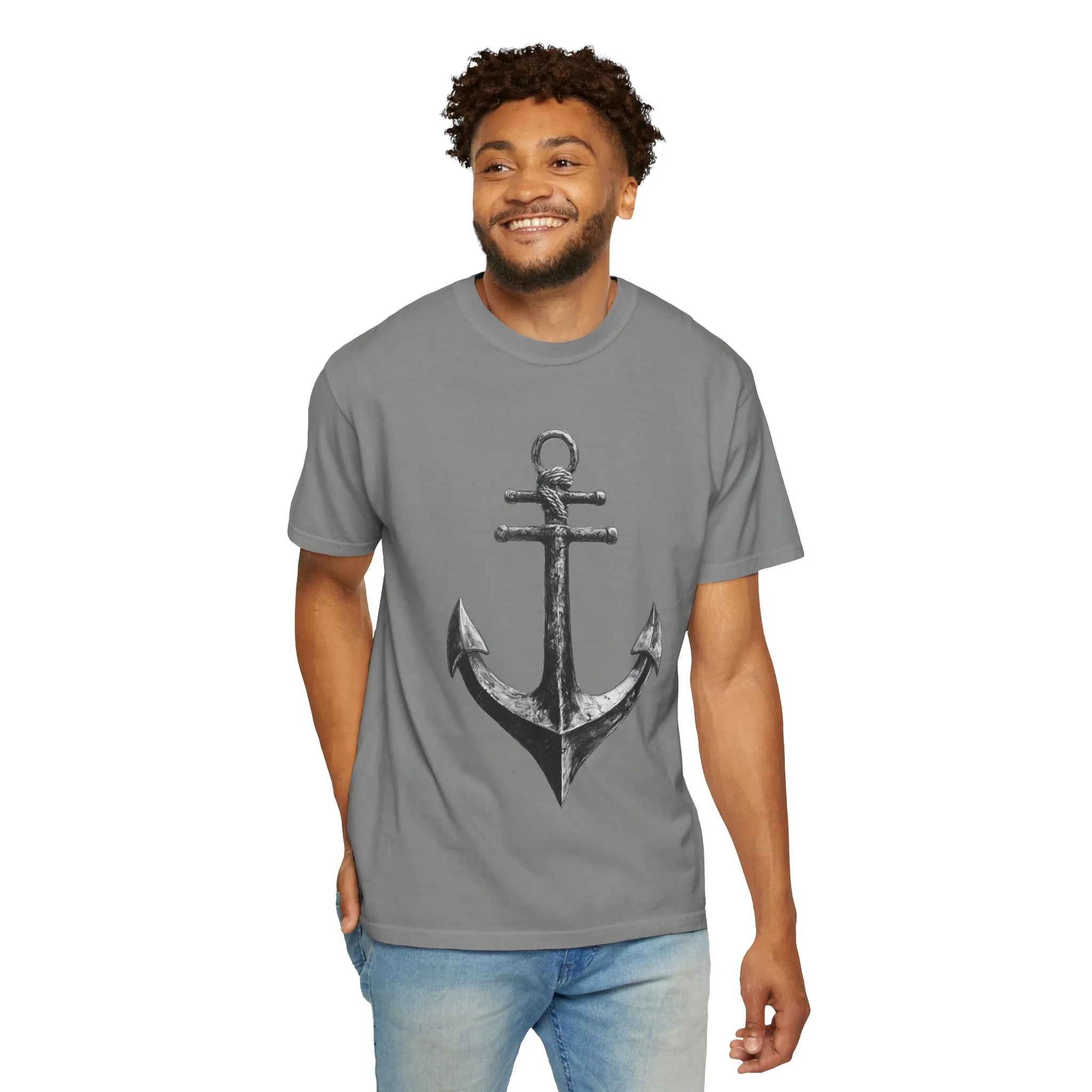 Nautical Anchor Unisex Garment-Dyed T-shirt | Casual Marine Style Wear - Image 32