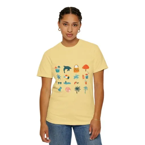 Tropical Vibes Unisex Garment-Dyed T-Shirt | Beach Life Design - Image 15