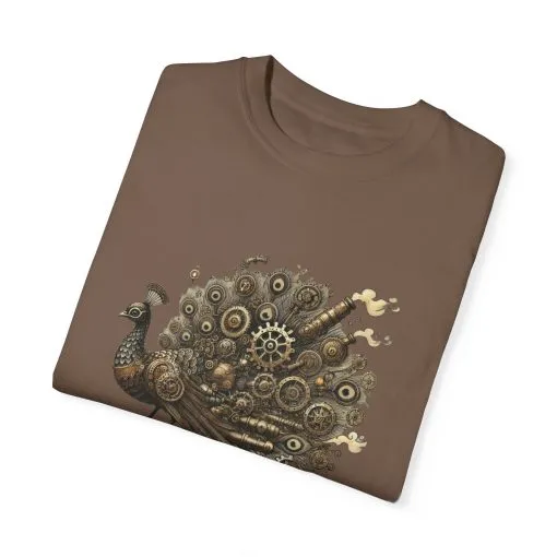 Steampunk Peacock Unisex Garment-Dyed T-Shirt - Image 22