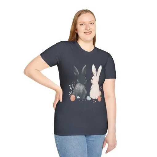 Cute Bunny Love Unisex Softstyle T-Shirt for Easter Celebrations - Image 49