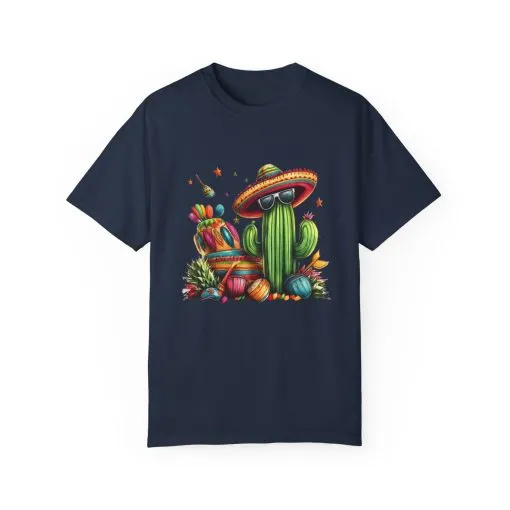 Vibrant Cactus Fiesta T-Shirt - Unisex Garment-Dyed Tee for Summer Celebrations - Image 53
