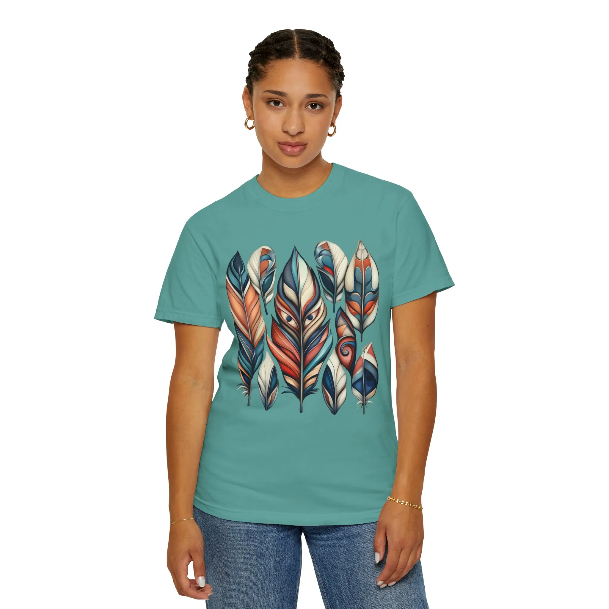 Bohemian Feathers Unisex T-Shirt - Artistic Nature Design - Image 30