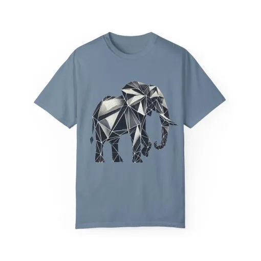 Geometric Elephant Unisex Garment-Dyed T-Shirt - Image 17