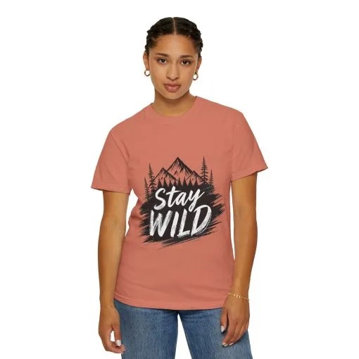 Stay Wild Unisex Garment-Dyed T-Shirt for Adventure Lovers - Image 12