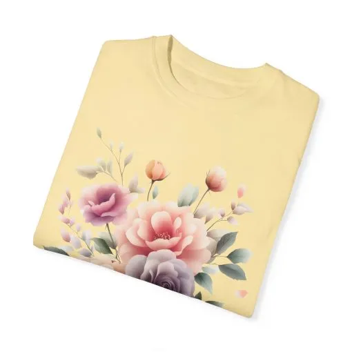 Floral Garden Unisex Garment-Dyed T-Shirt | Soft and Stylish Tee for Spring and Summer Occasions - Image 10