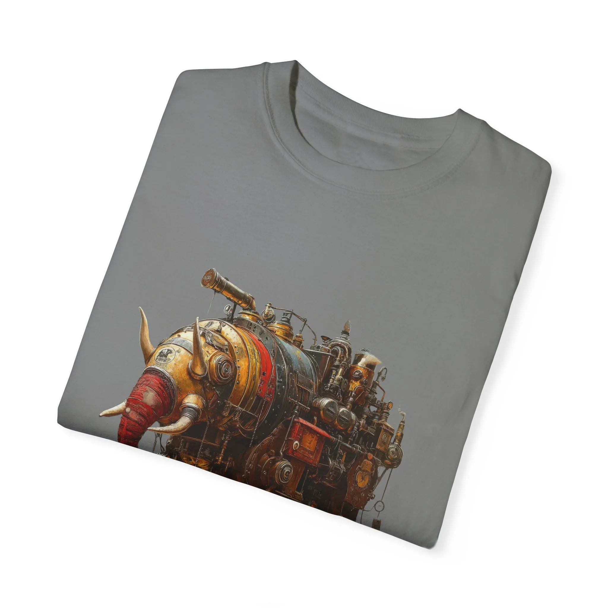 Vintage Steampunk Elephant T-Shirt - Unisex Garment-Dyed Tee - Image 18