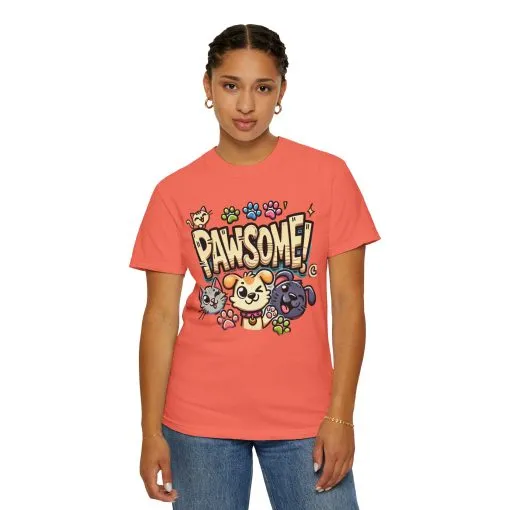 Pawsome Garment-Dyed T-Shirt for Animal Lovers - Image 11