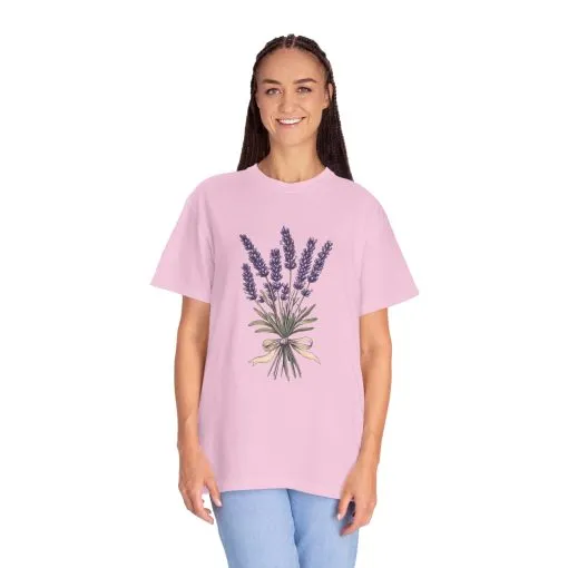 Lavender Bouquet Unisex Garment-Dyed T-Shirt - Nature-Inspired Tee for Relaxation and Everyday Comfort - Image 31