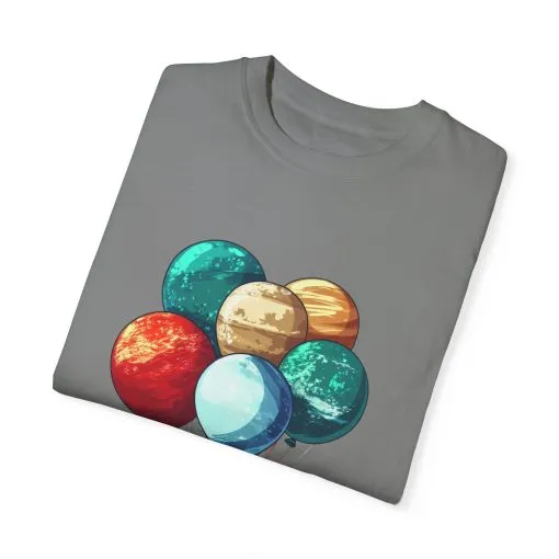Astronauts and Planets Graphic T-Shirt - Unisex Garment-Dyed Tee - Image 6