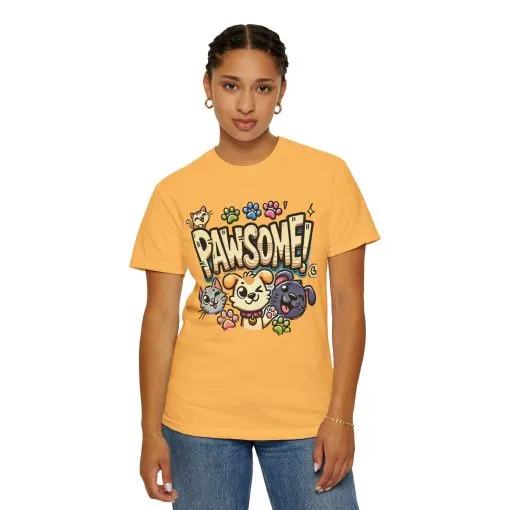 Pawsome Garment-Dyed T-Shirt for Animal Lovers - Image 23