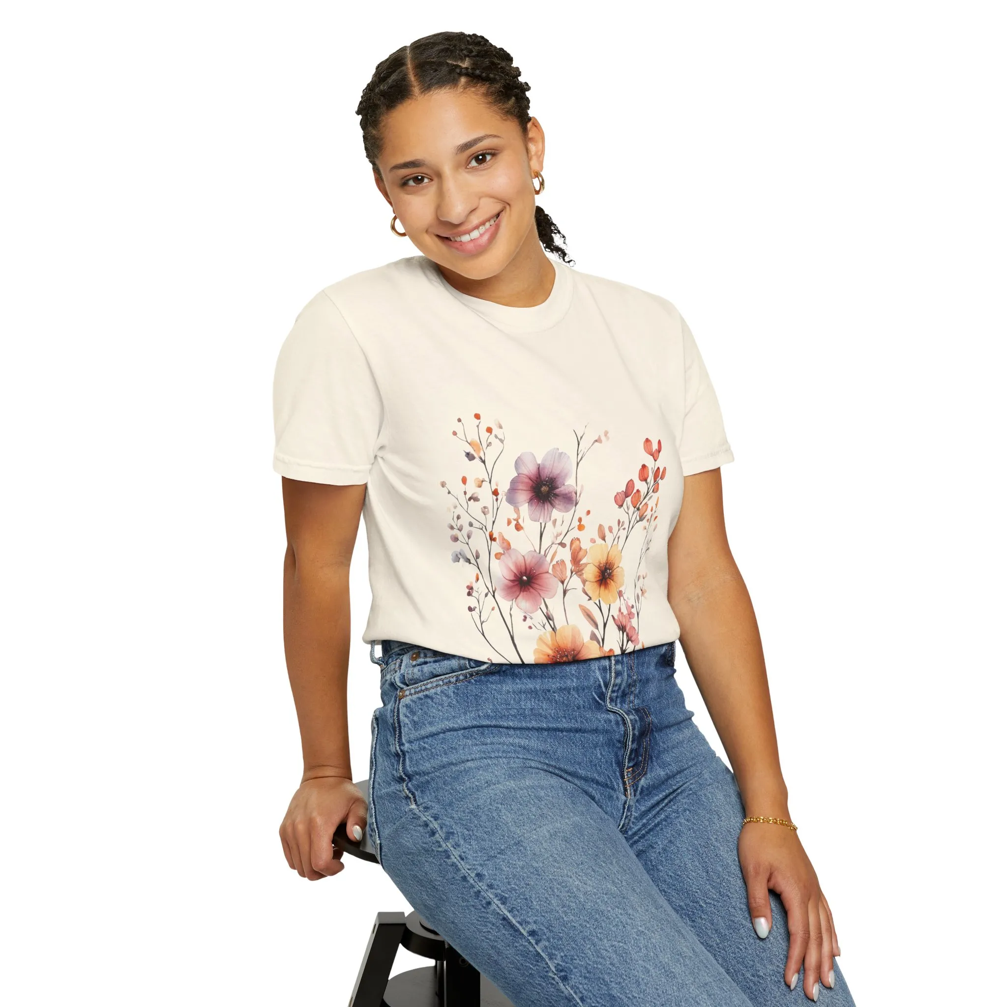 Floral Garden Unisex Garment-Dyed T-Shirt - Perfect for Spring and Casual Wear - Image 12