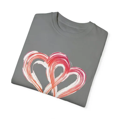 Love Hearts Unisex Garment-Dyed T-Shirt - Perfect for Valentine's Day & Casual Wear - Image 10