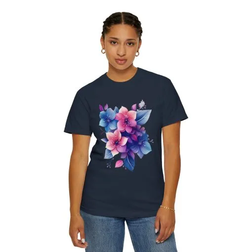 Floral Vibe Unisex Garment-Dyed T-Shirt | Comfortable, Stylish Tee for Nature Lovers - Image 30