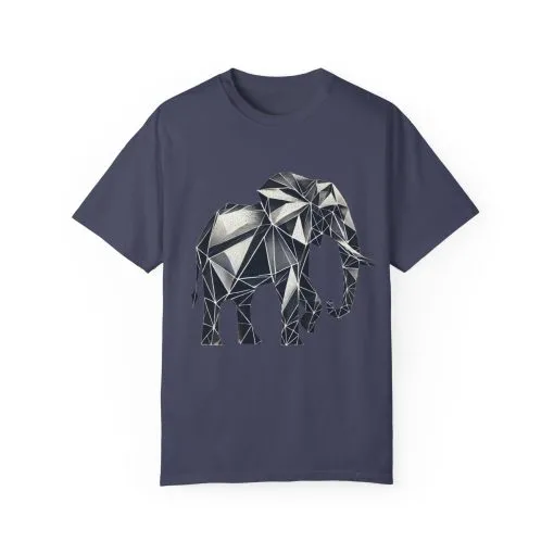 Geometric Elephant Unisex Garment-Dyed T-Shirt - Image 21