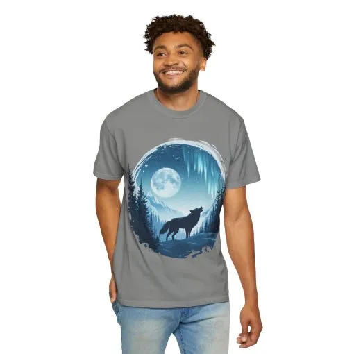 Mystical Wolf Moon T-shirt - Unisex Garment-Dyed Tee for Nature Lovers - Image 20
