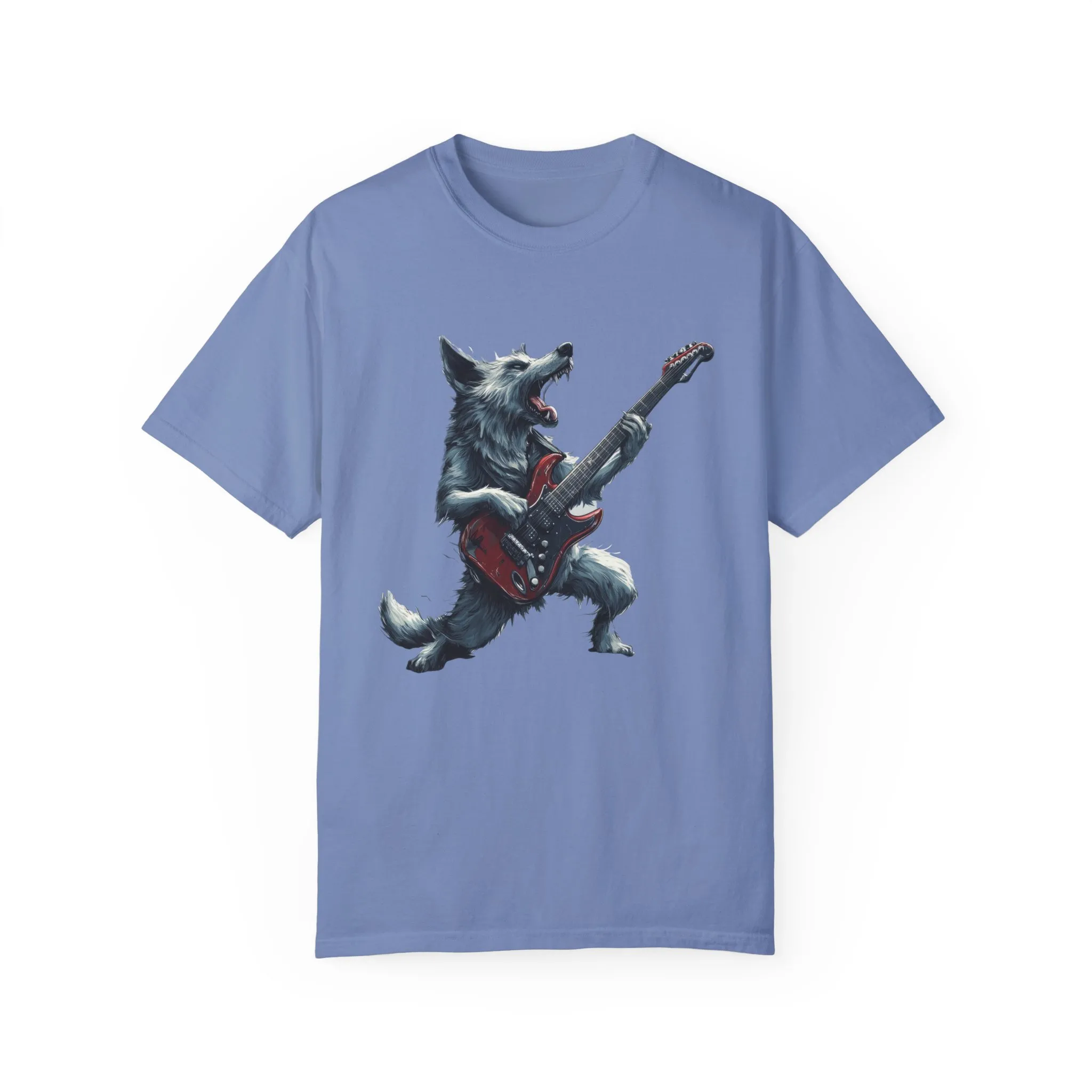 Rocking Wolf Unisex Garment-Dyed T-Shirt - Music Lover's Tee - Image 13