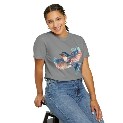 Colorful Bird Art Unisex T-Shirt - Nature-Inspired Garment-Dyed Tee - Image 28