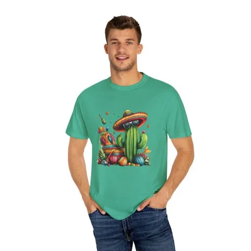Vibrant Cactus Fiesta T-Shirt - Unisex Garment-Dyed Tee for Summer Celebrations - Image 35
